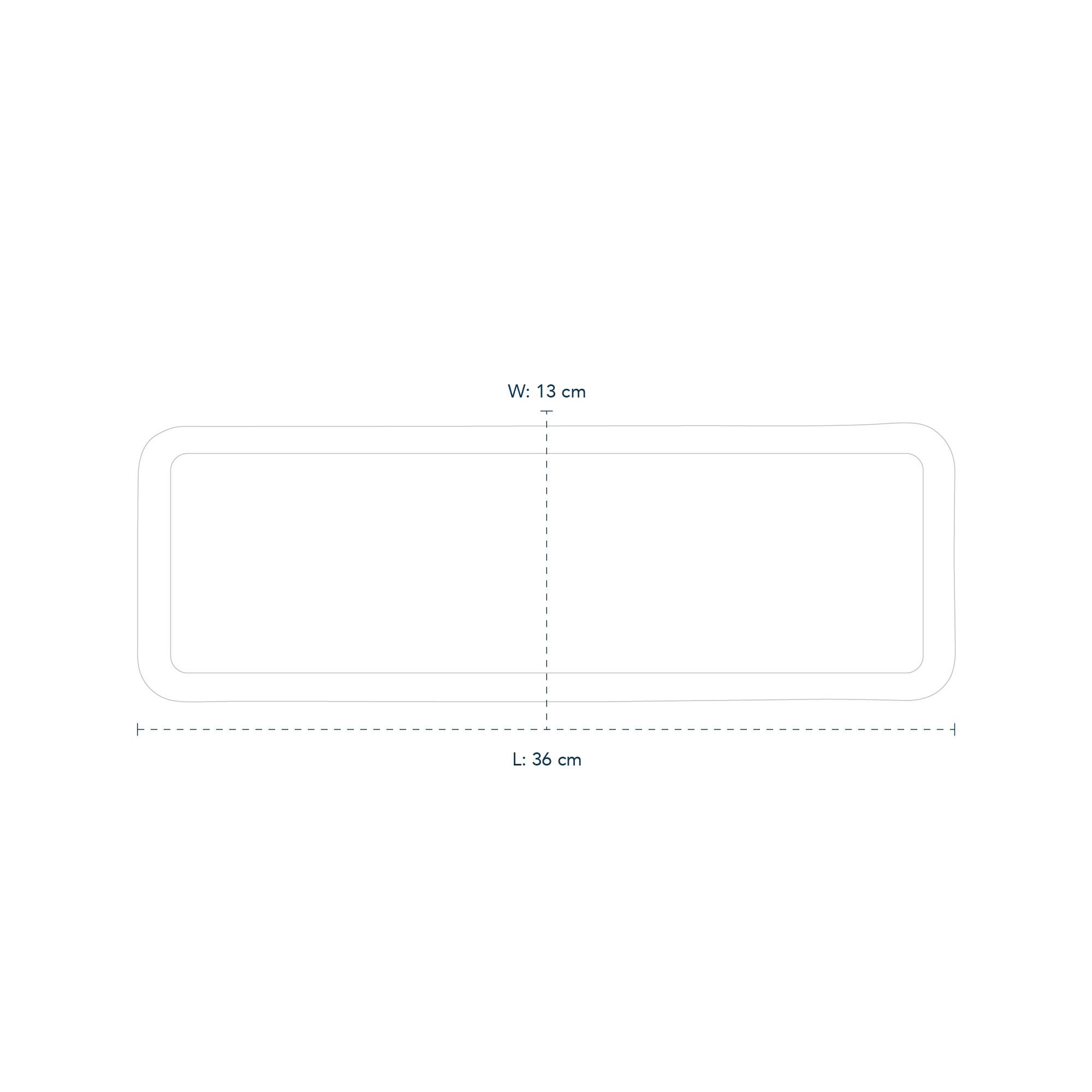 Line drawing of White Fluted Dish 36 cm